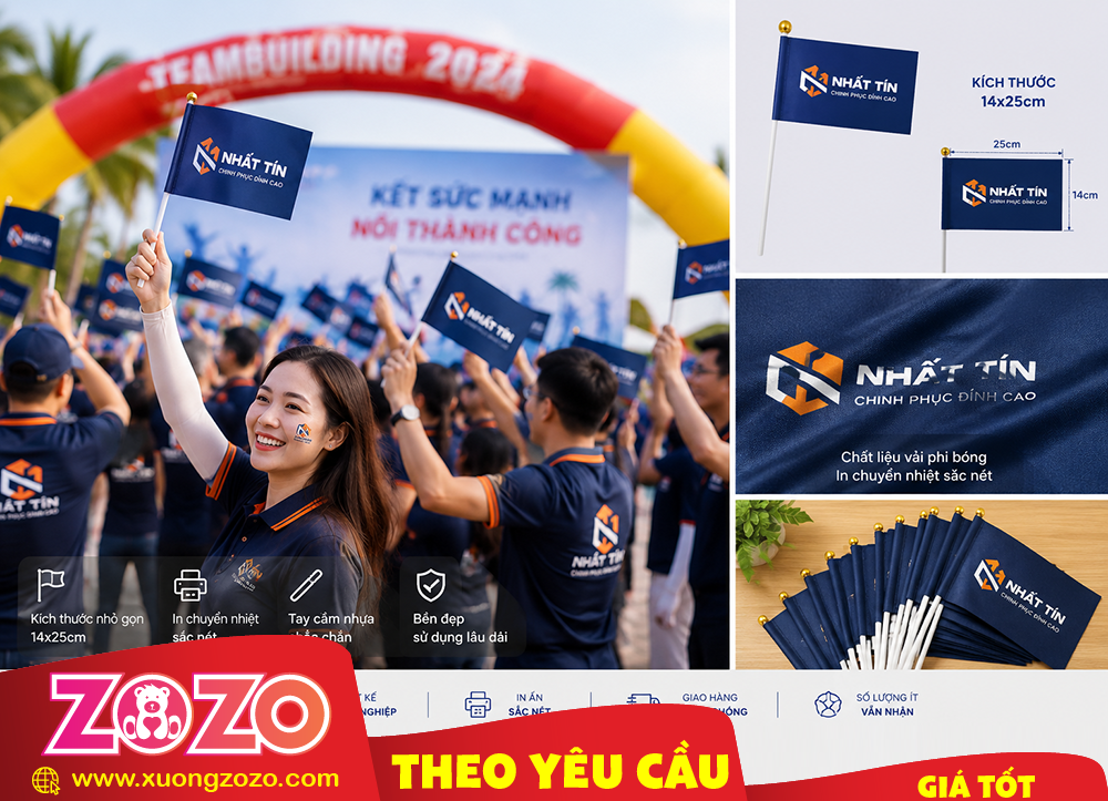 Cờ cầm tay In Logo công ty