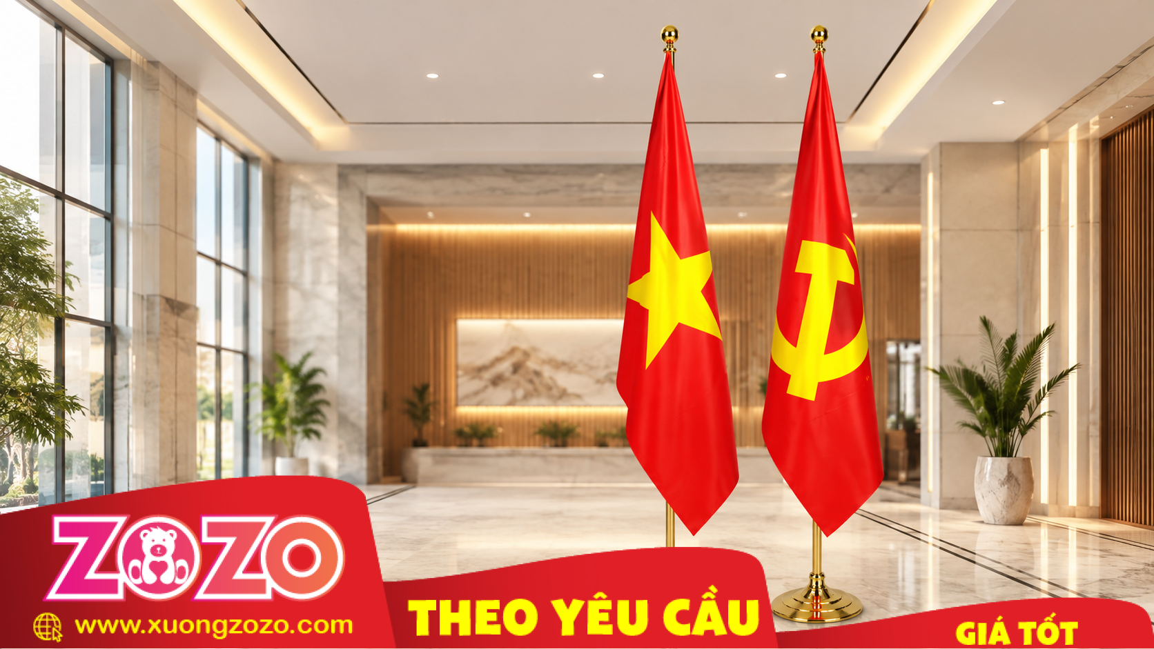 Cờ công ty treo văn phòng 4 Co cong ty treo van phong