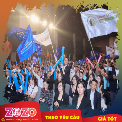 Cờ công ty in slogan