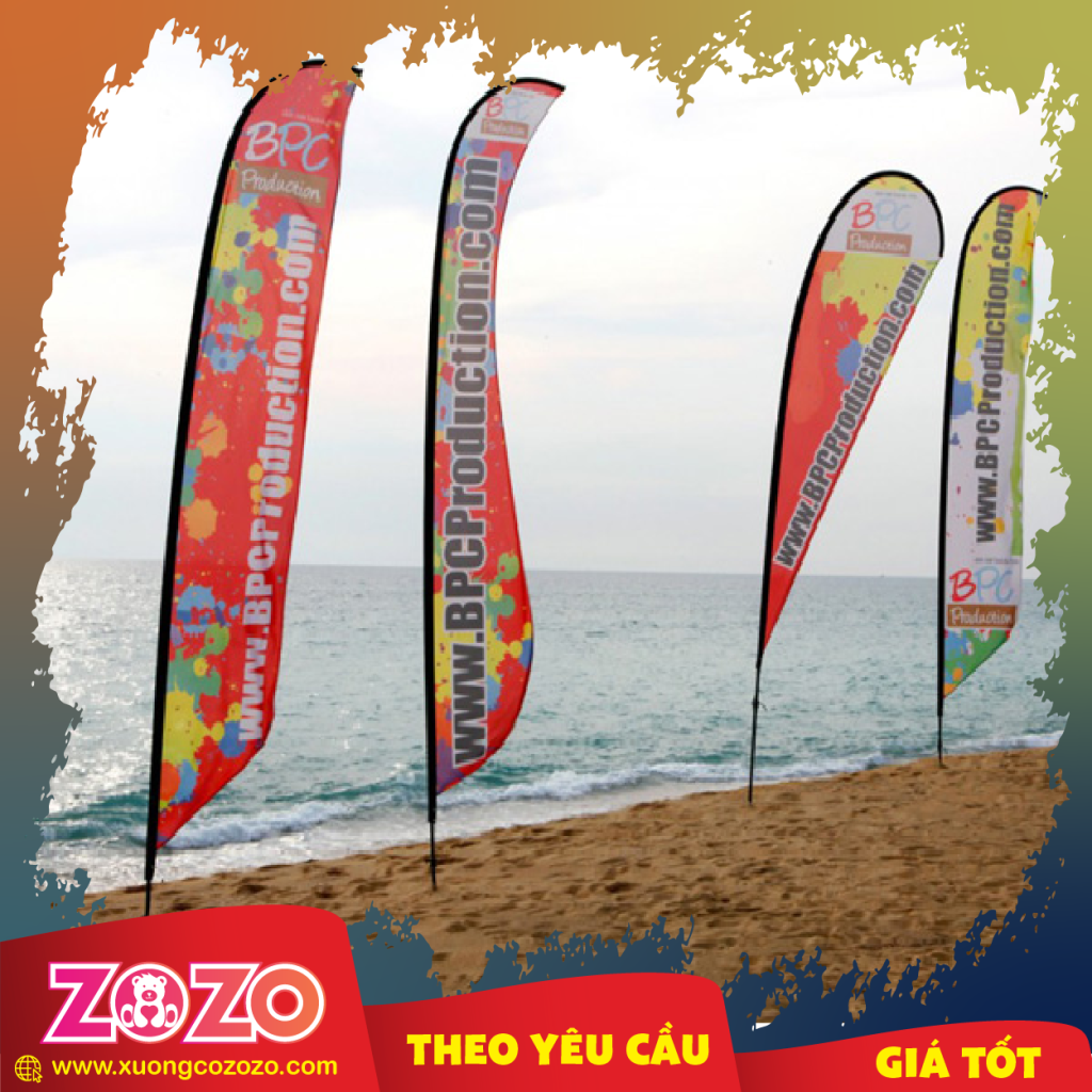 Cờ phướn bãi biển - Xưởng May In Cờ Theo Yêu Cầu