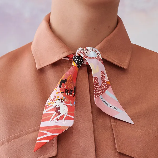 Khăn Nữ Hermès En Liberte Twilly Rose / Bleu / Rouge Màu Hồng | Vua ...