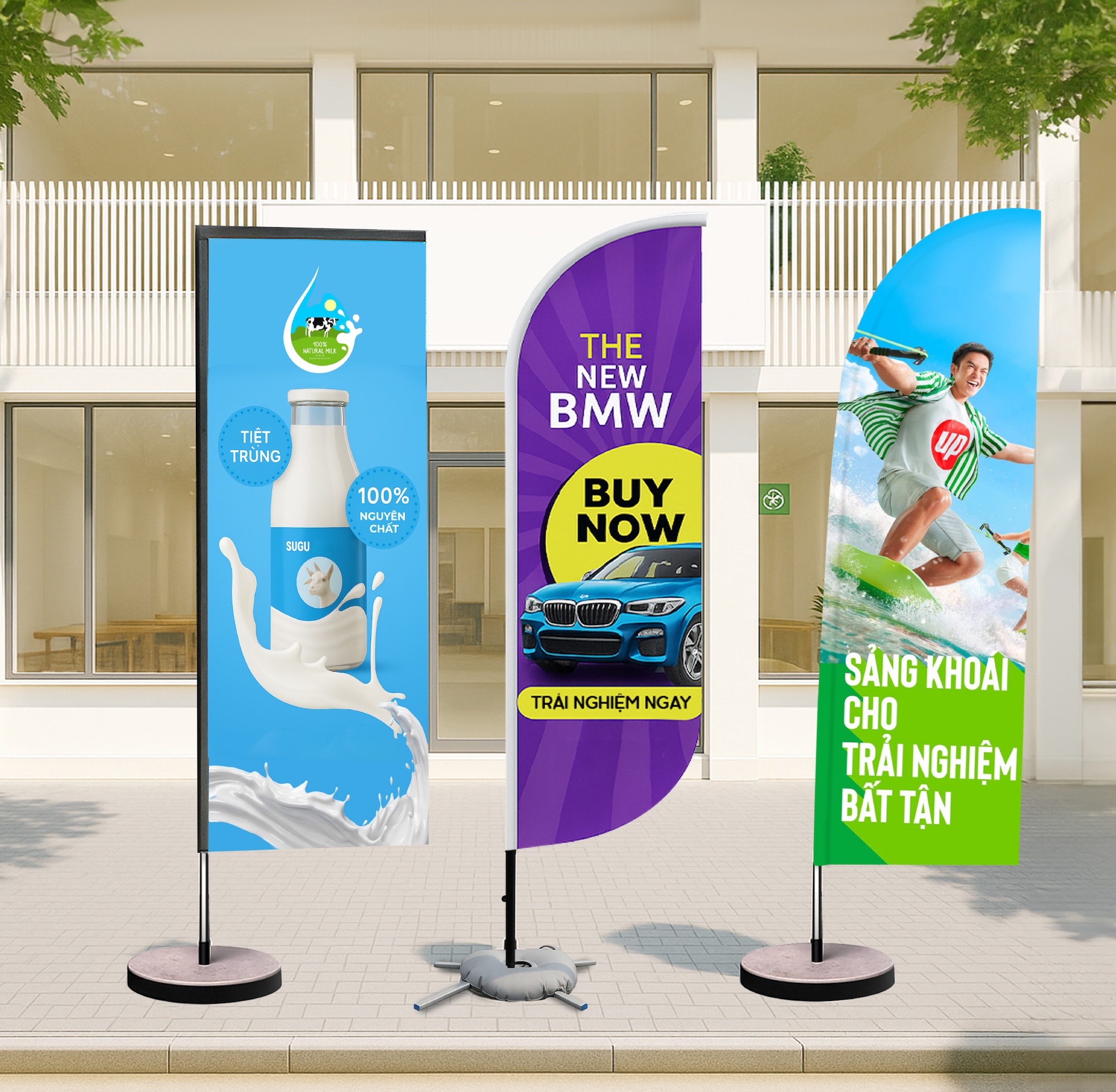 Xưởng May Cờ Vải Uy Tín – Sản Xuất Trực Tiếp Tại Xưởng ZoZo 6 In cờ phướn quảng cáo - Thế Giới In Ấn