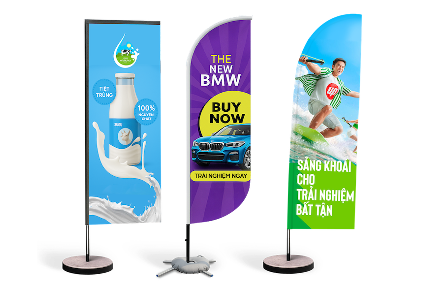 Cờ Phướn In Theo Yêu Cầu – Quảng Bá Ngoài Trời Hiệu Quả Từ Xưởng ZoZo 3 cờ phướn in theo yêu cầu