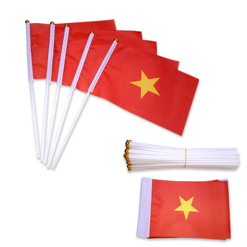 In Cờ Du Lịch Cầm Tay Theo Yêu Cầu – Tối Ưu Nhận Diện Đoàn Tour Cùng Xưởng ZoZo 2 Cờ cầm tay Việt Nam (1 set/ 10 cái)