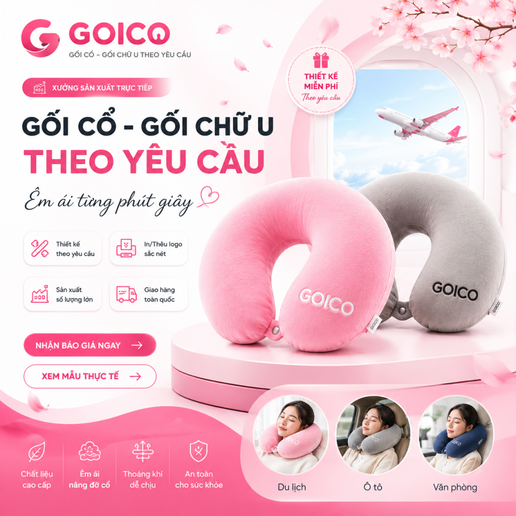 Địa chỉ sản xuất Gối kê cổ chữ U tại HCM 4 anh dai dien